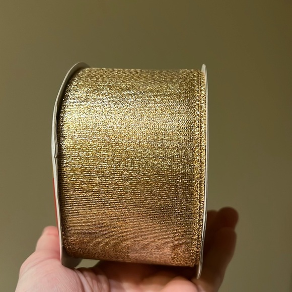 Gold Wire Ribbon 2.5 in x 25 ft NWT - Picture 2 of 5